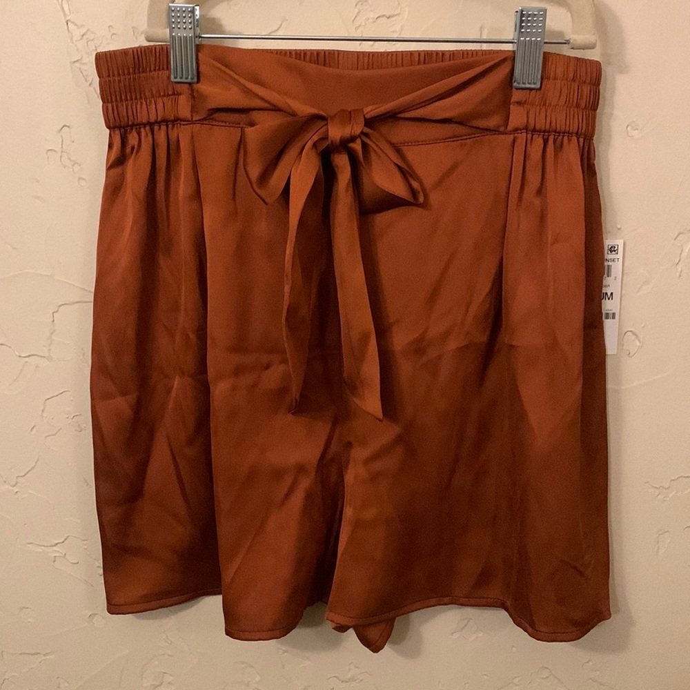NWT Bar III Dressy Shorts in Toasted Ginger with tie waist